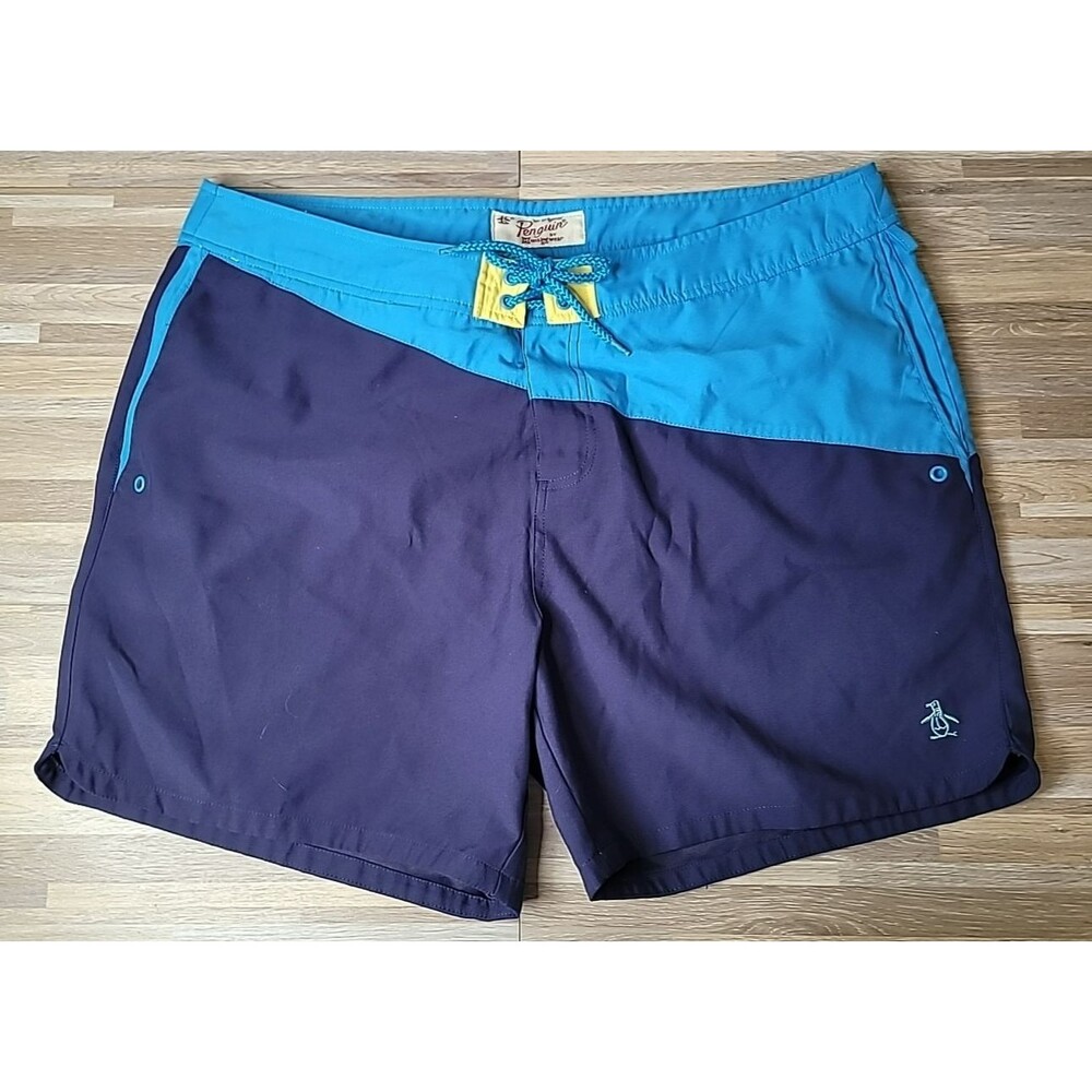 Penguin Munsingwear Swim Trunks Mens Size 38 Lined Board Shorts Color Block